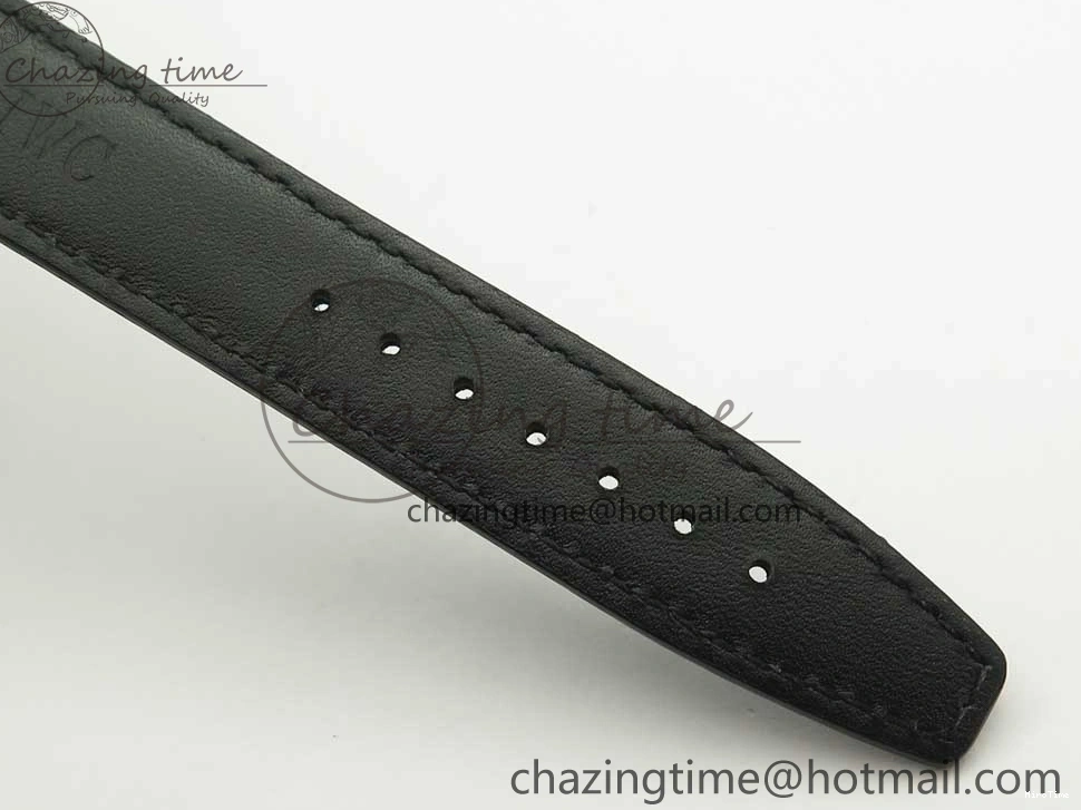 MIROTIME 1228 Portofino Automatic SS FKF 1:1 Best Edition White Dial RG Markers on Black Leather Strap A Stretchable 7141